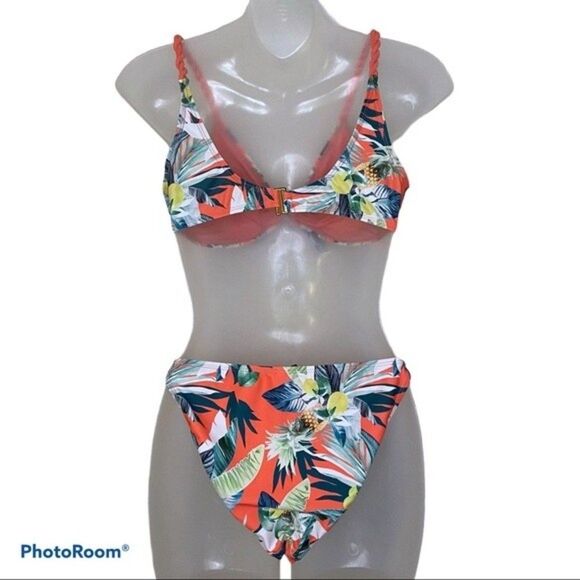 Vigoss Tropical Print Two-Piece Bikini Size M - Picture 2 of 8